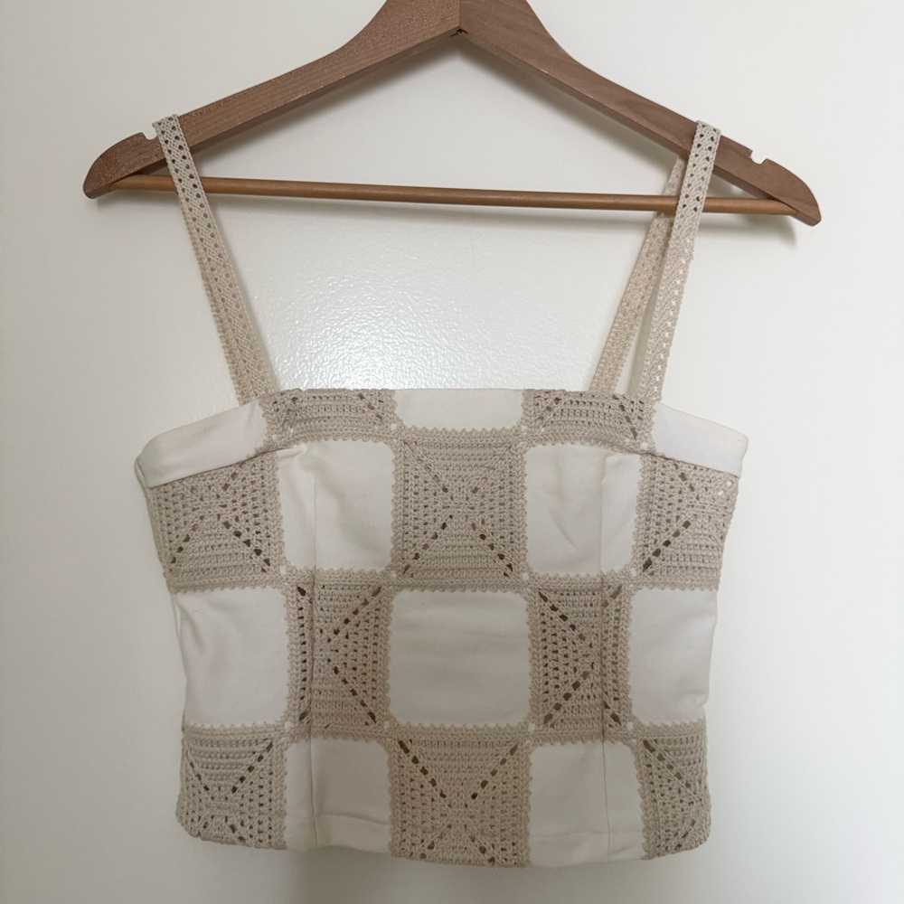 Zara Interlock Patchwork Crochet Top - image 4